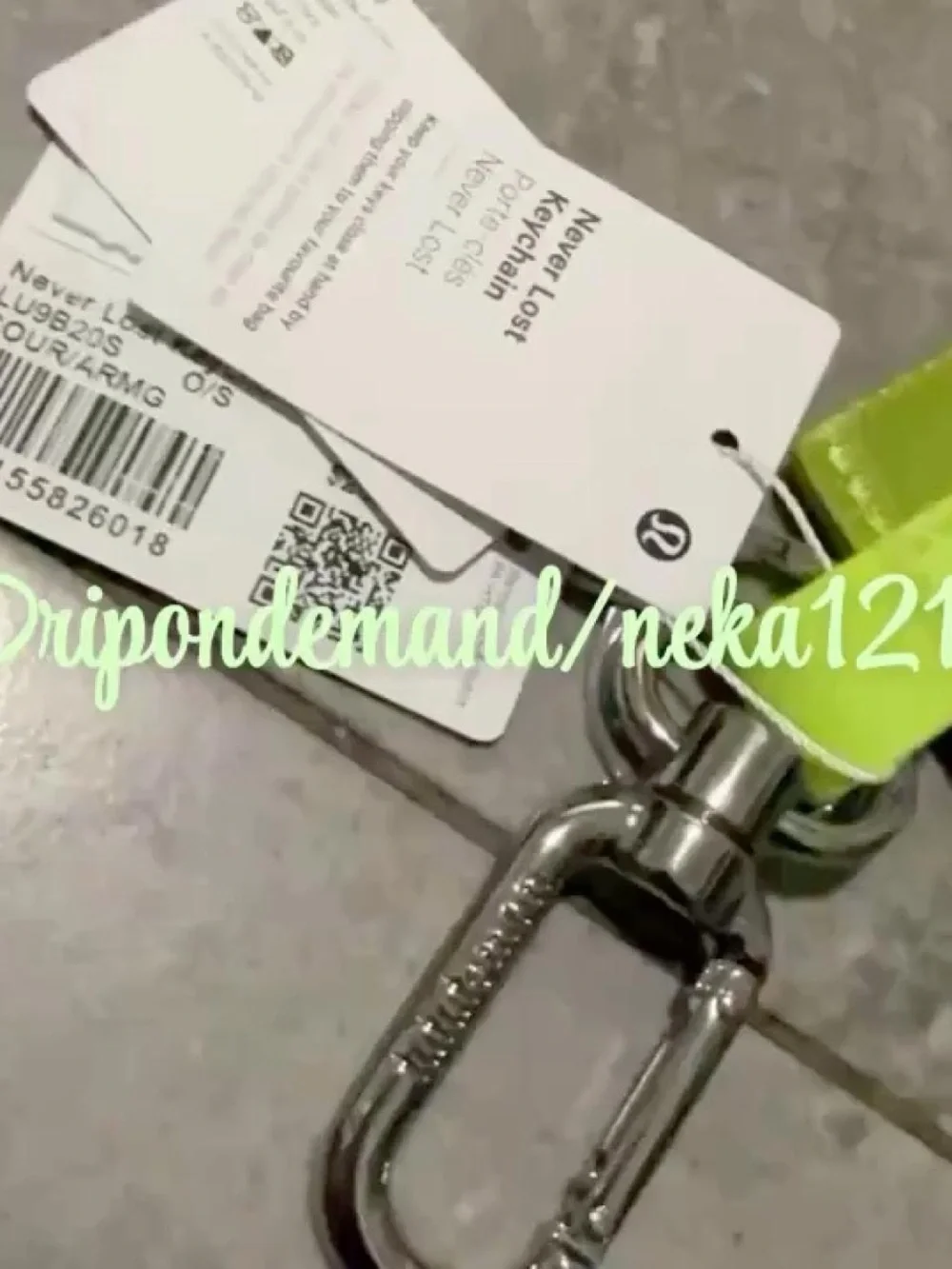 Lululemon Never Lost Keychain- Sour Grape/Army Green
